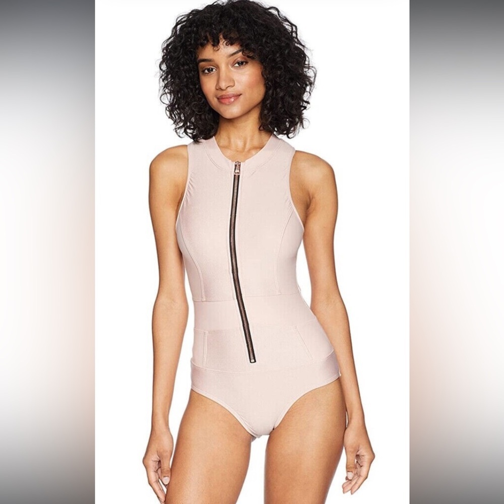 Next Blush One Piece Swimsuit with Front Zipper xl - Picture 13 of 14